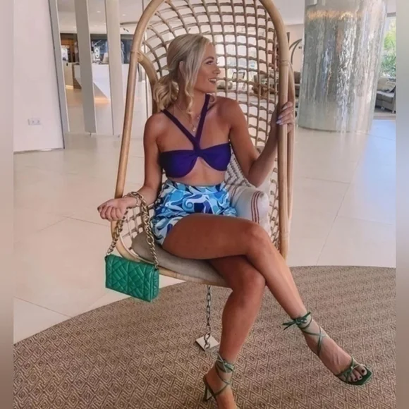 Zara Knitted Knit Halter Top Purple Medium 2488/104/611 - Picture 4 of 8